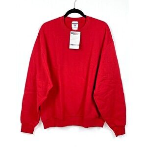 NWT Vintage 90s Jerzees NuBlend Made in Mexico Blank Sweatshirt Red Men's L (B1)